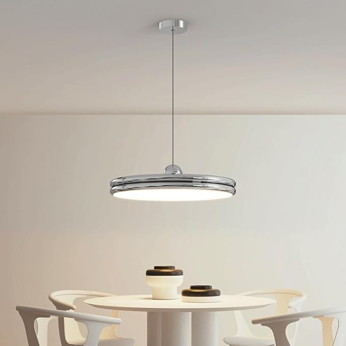 Moderne LED-Hängelampe mit Dimmfunktion und verstellbarer Kabellänge - Pendelleuchte aus Metall und Acryl