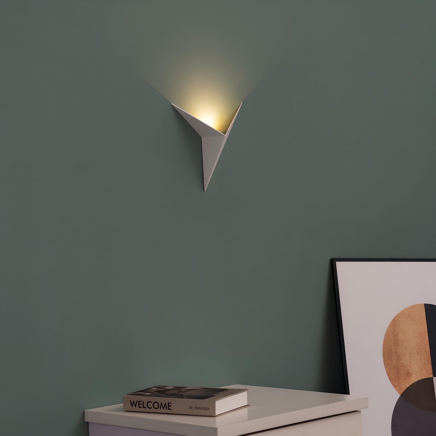 Royaleva Trigon Wandlampe - Moderne LED Dreiecks-Wandlampe, Schwarz/Weiß/Gold, Warm/Kalt Weiß