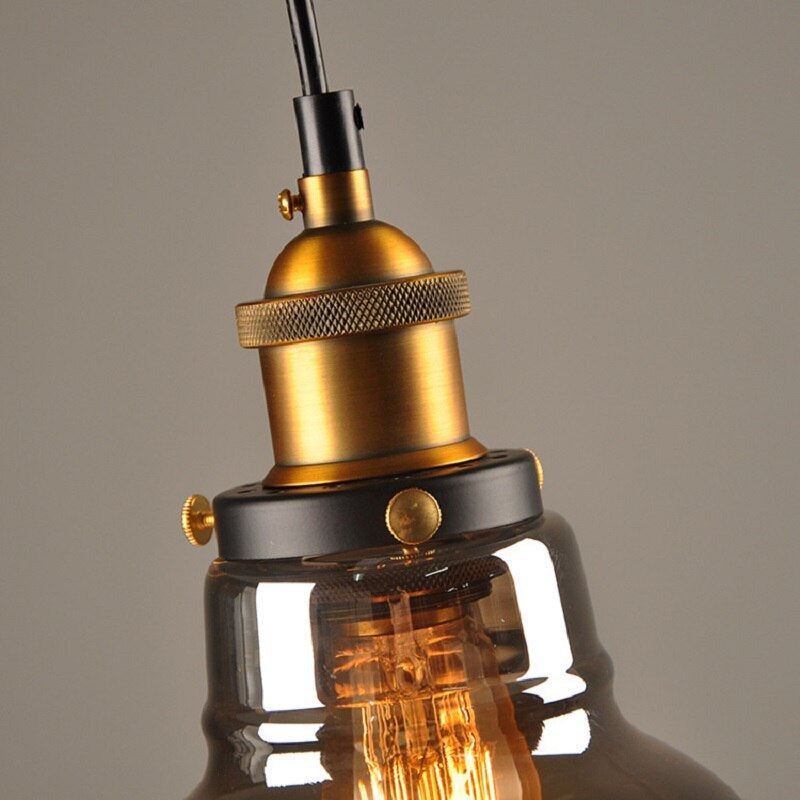 Vintage Glas Pendelleuchte mit Retro-Design