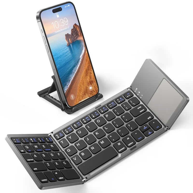 Faltbare Bluetooth-Tastatur mit Touchpad | FoldKeyPro