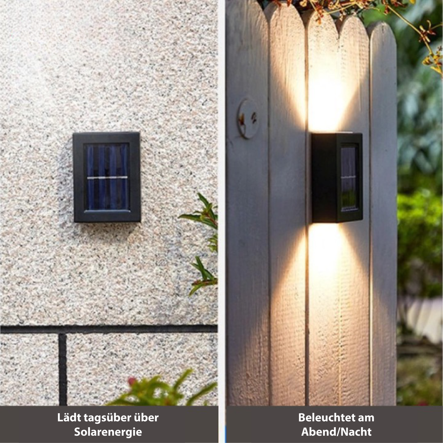 Garduru-Powered LED Wandleuchte – Drahtlose Außen-Wasserdichte Gartenlampe