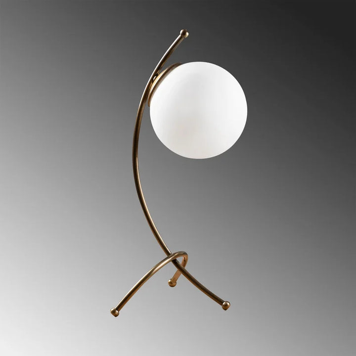 Designer-Glas-Globus-Tischlampe mit einzigartigem Standfuß