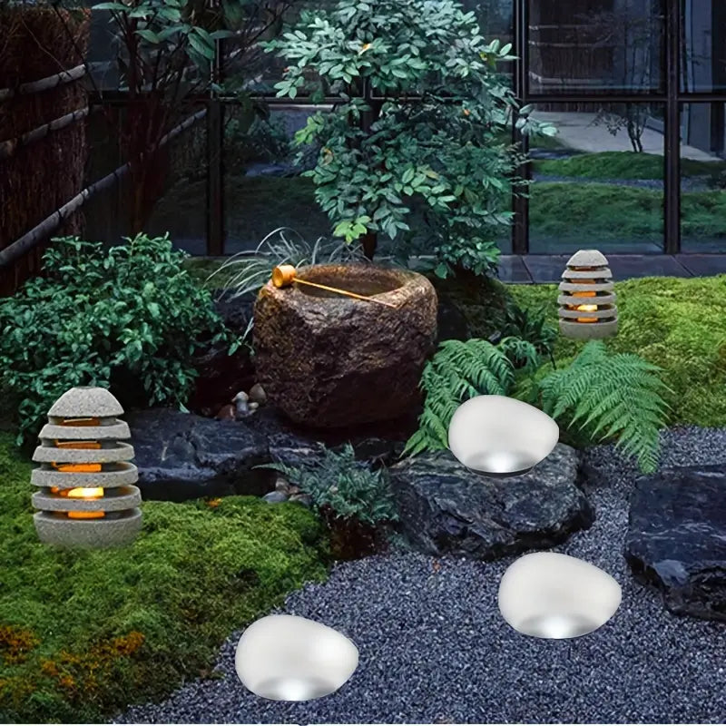 Leuchtende Gartensteine mit Farbwechsel – Dekorative LED Steinleuchten für Außenbereich und Garten