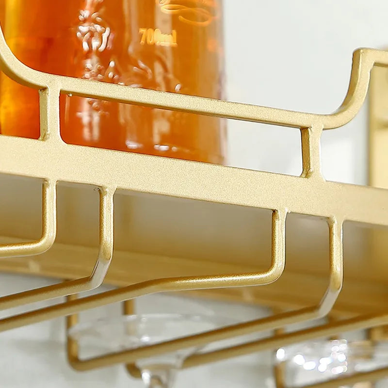 Modernes Wand-Weinregal mit Gläserhalter – Funktional & edel