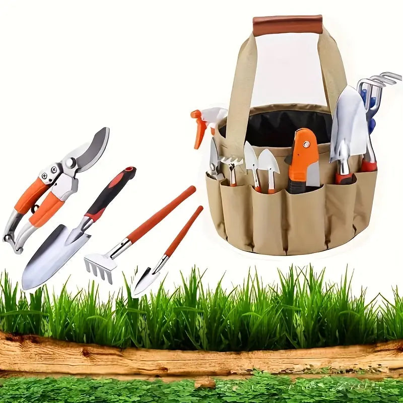 Gartengeräte-Set mit Tragetasche - 10-teiliges Set für effiziente Gartenpflege