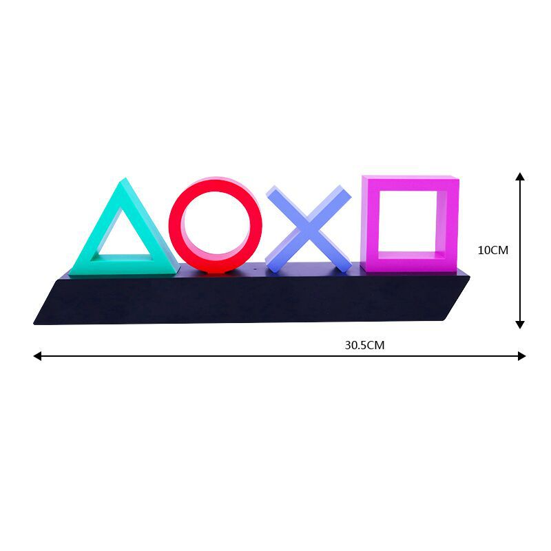LED Tischlampe PlayStation Symbole – Musikgesteuerte Deko Leuchte für Gaming & Schlafzimmer