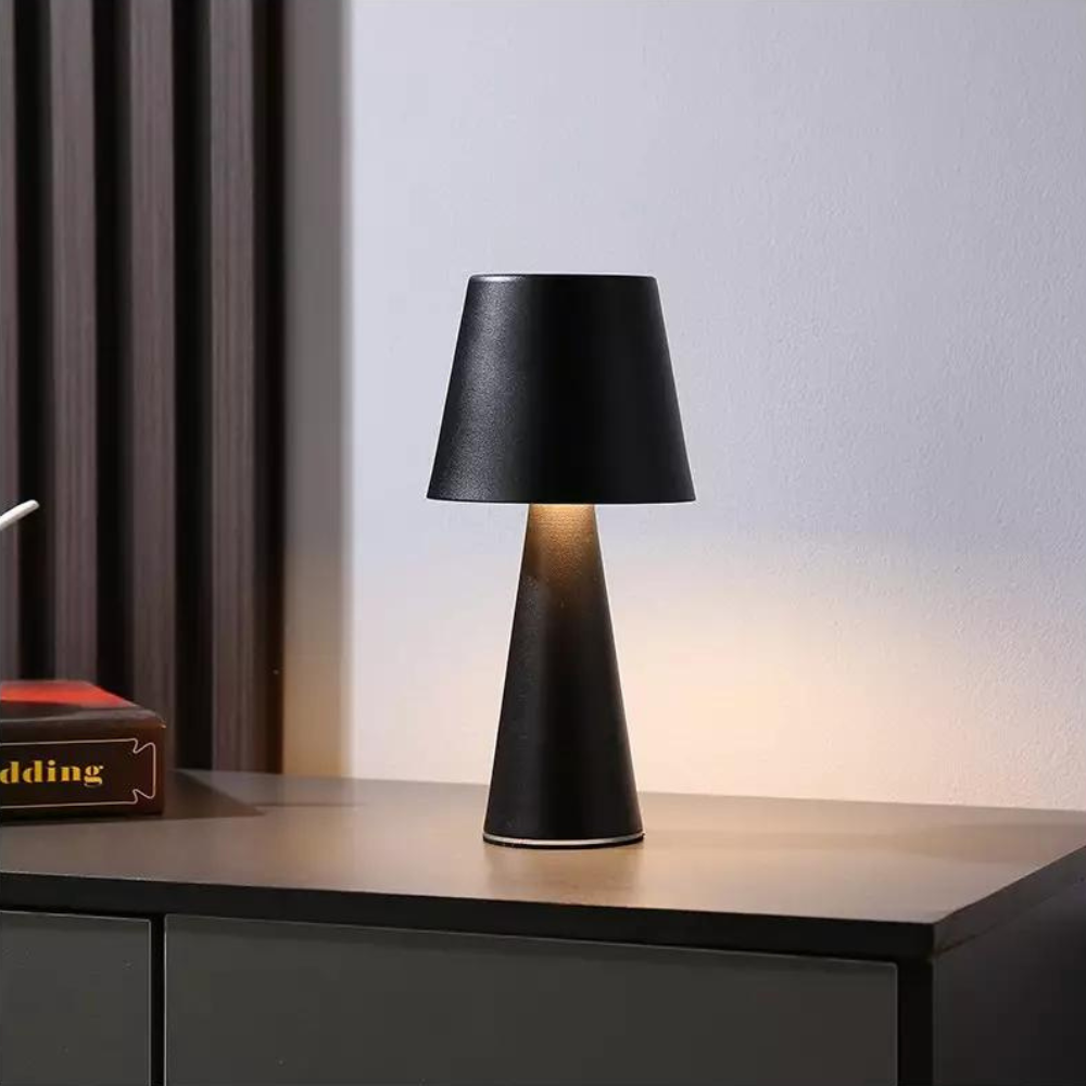 Royelux dimmbare kabellose Tischlampe - wiederaufladbare LED mit eleganter Metalloberfläche