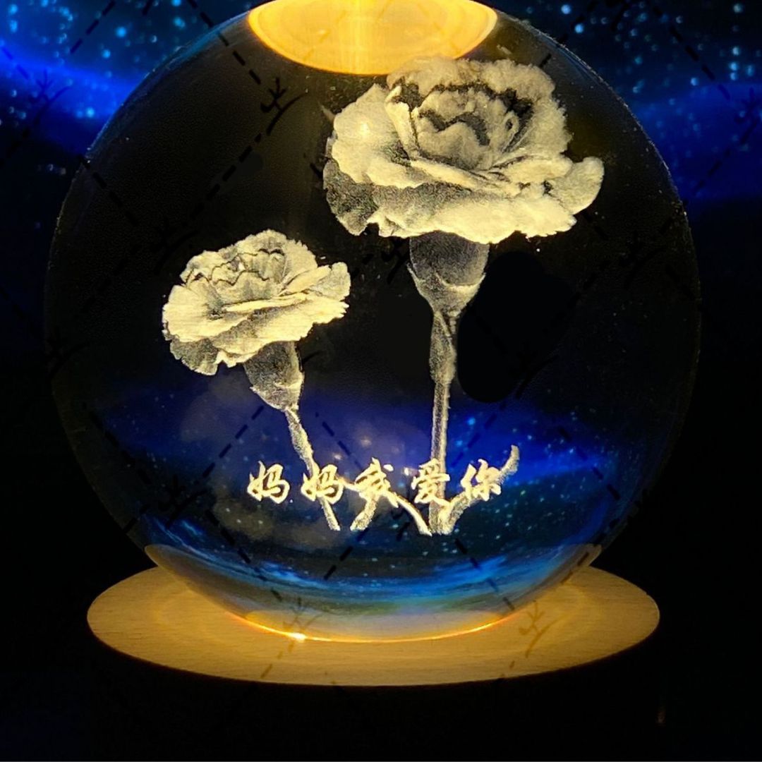 Leuchtende Mond Kristallkugel