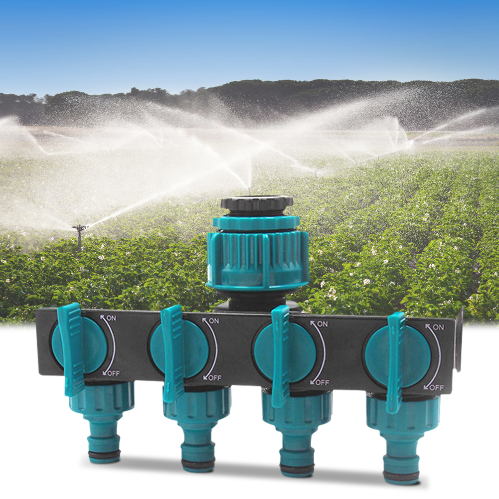 Universeller 4-Wege Garten-Schlauchverteiler – Verstellbarer Wasserhahnverteiler