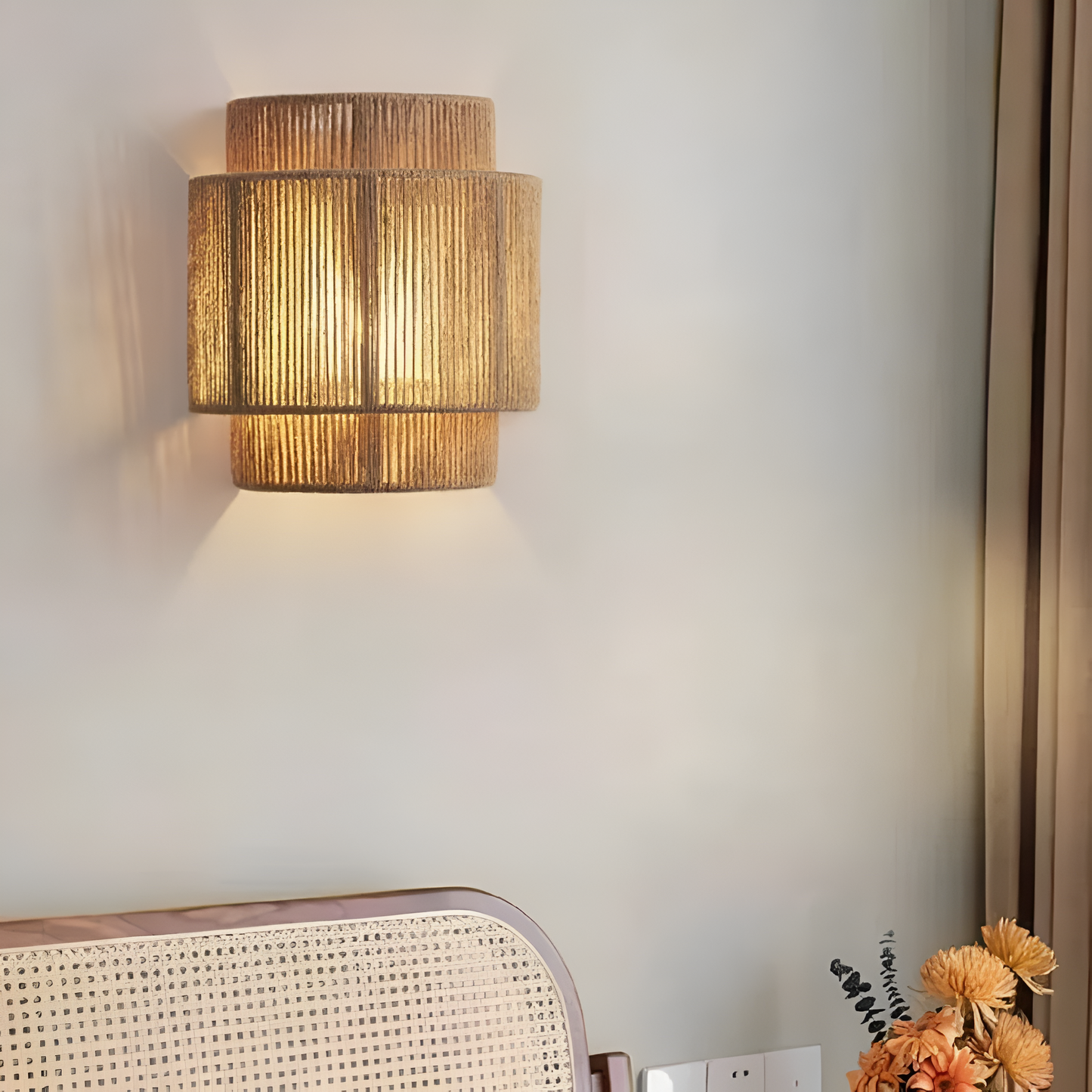 Handgewebte LED-Wandlampe – Bohemian Stil Wandbeleuchtung für gemütliche Innenbeleuchtung