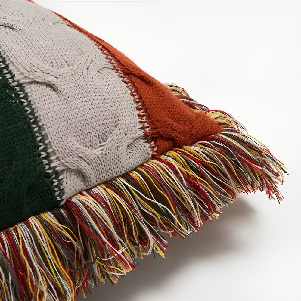 Bunte Strahlung Strickkissen