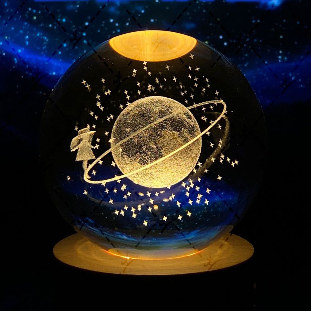 Leuchtende Mond Kristallkugel