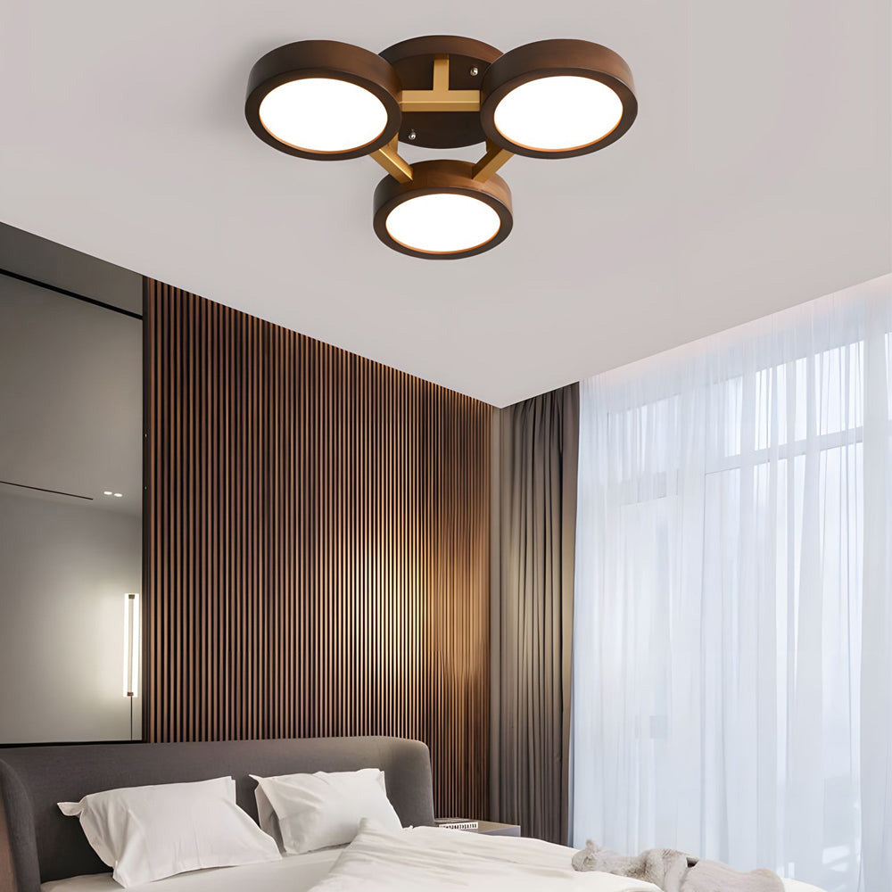 LED-Deckenleuchte mit modernem Holzdesign