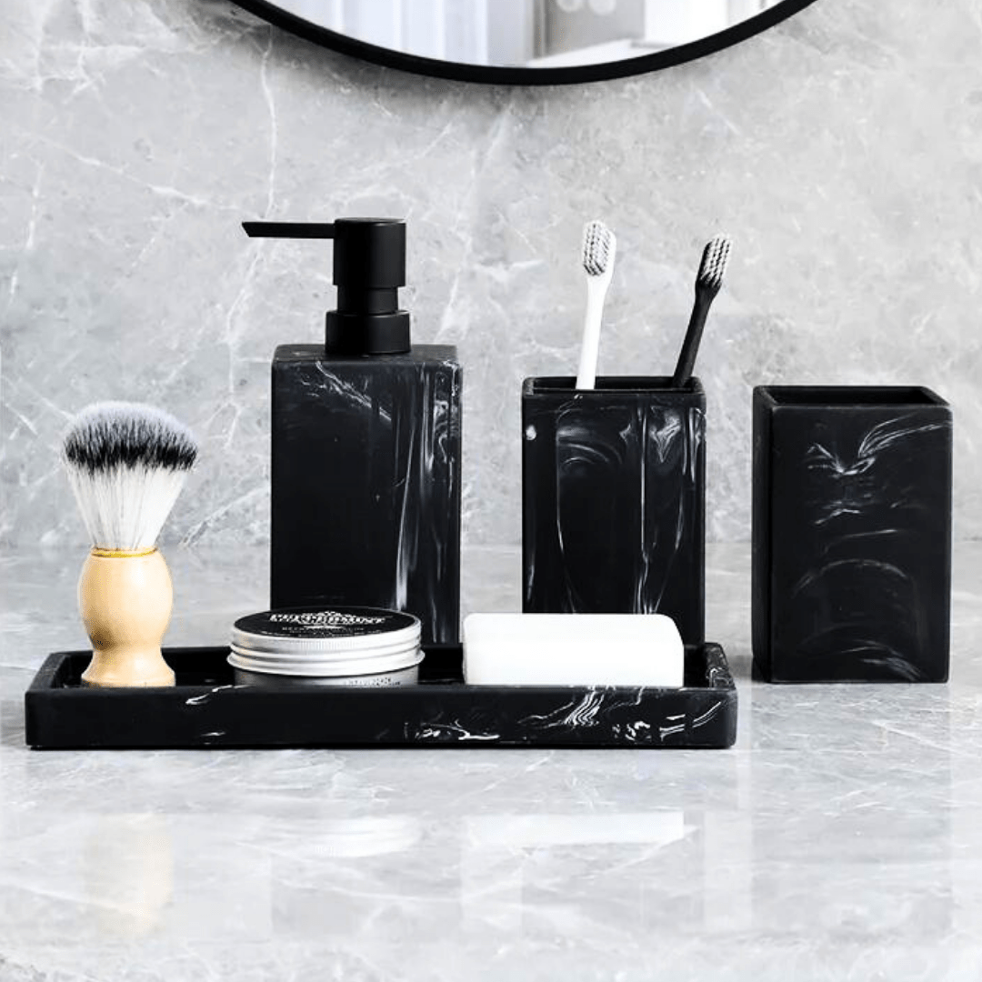 Garduru Marmor Badezimmer-Set für stilvolle Organisation