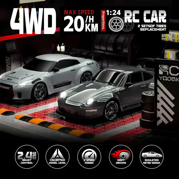 Luxora Retro Drift Master – 4WD RC Auto mit LED-Lichtern