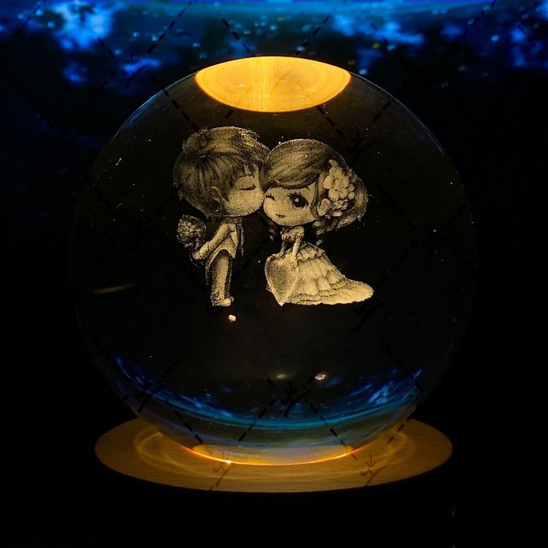 Leuchtende Mond Kristallkugel