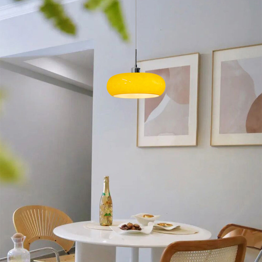 Garduru Brot-förmige Glas Pendelleuchte – Modern dimmbare Deckenleuchte (E27, LED enthalten)