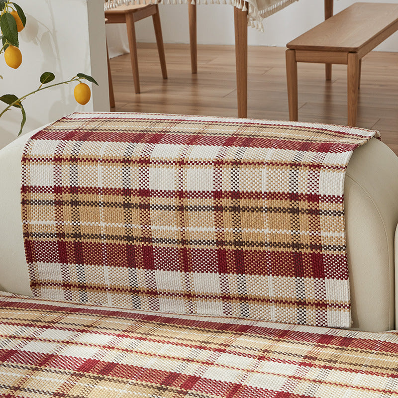 Baumwoll-Leinen-Webung Schottisches Plaid Sofa-Couchbezug