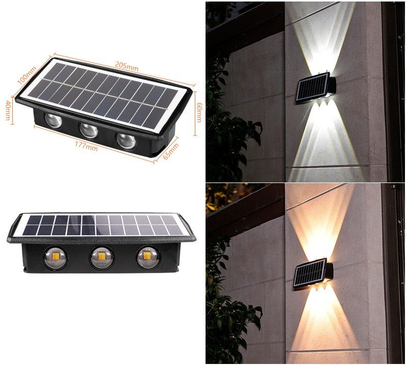 Solar LED Außenwandleuchte mit Up & Down Effekt – Moderne Wandbeleuchtung für Garten und Terrasse