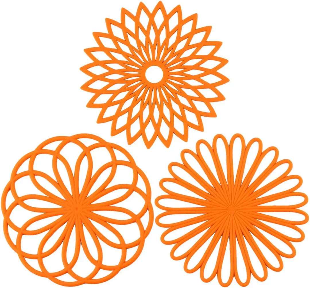 3-teilige hitzebeständige Silikonuntersetzer-Set mit Schutzmatten