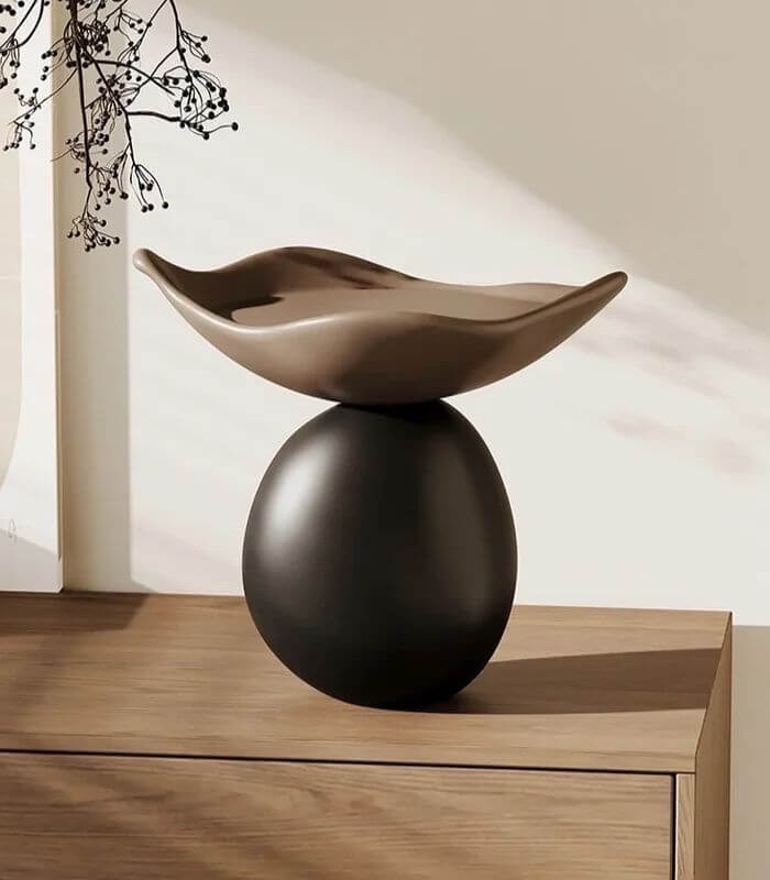Moderne Harz Dekorative Obstschale - Elegantes Wohnkultur-Mittelstück 27,5 cm