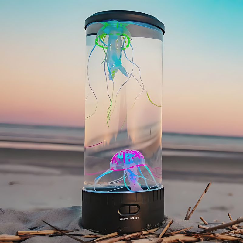 AquaGlow – Magische LED-Tischlampe mit beweglichen Qualle für eine beruhigende Atmosphäre