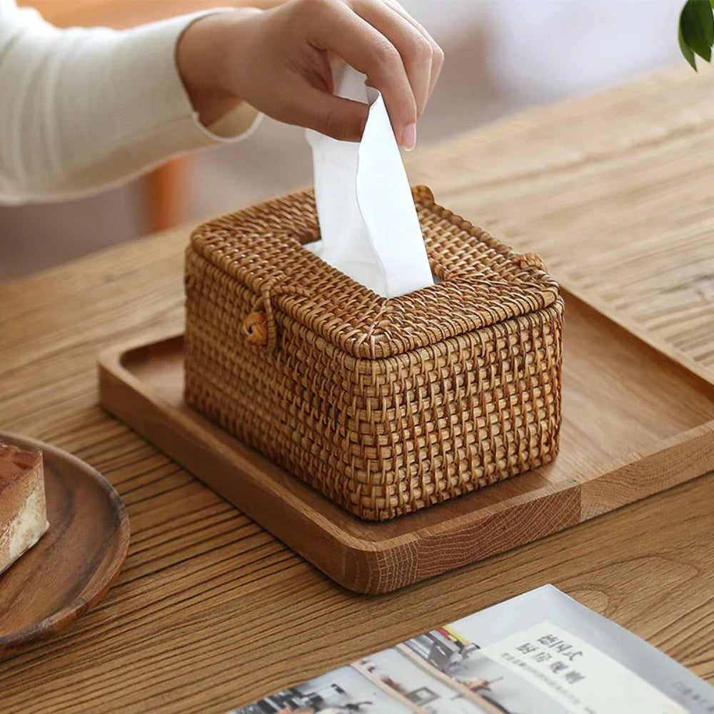 Garduru Rattan-Box für Taschentücher – Individuell Gestaltet