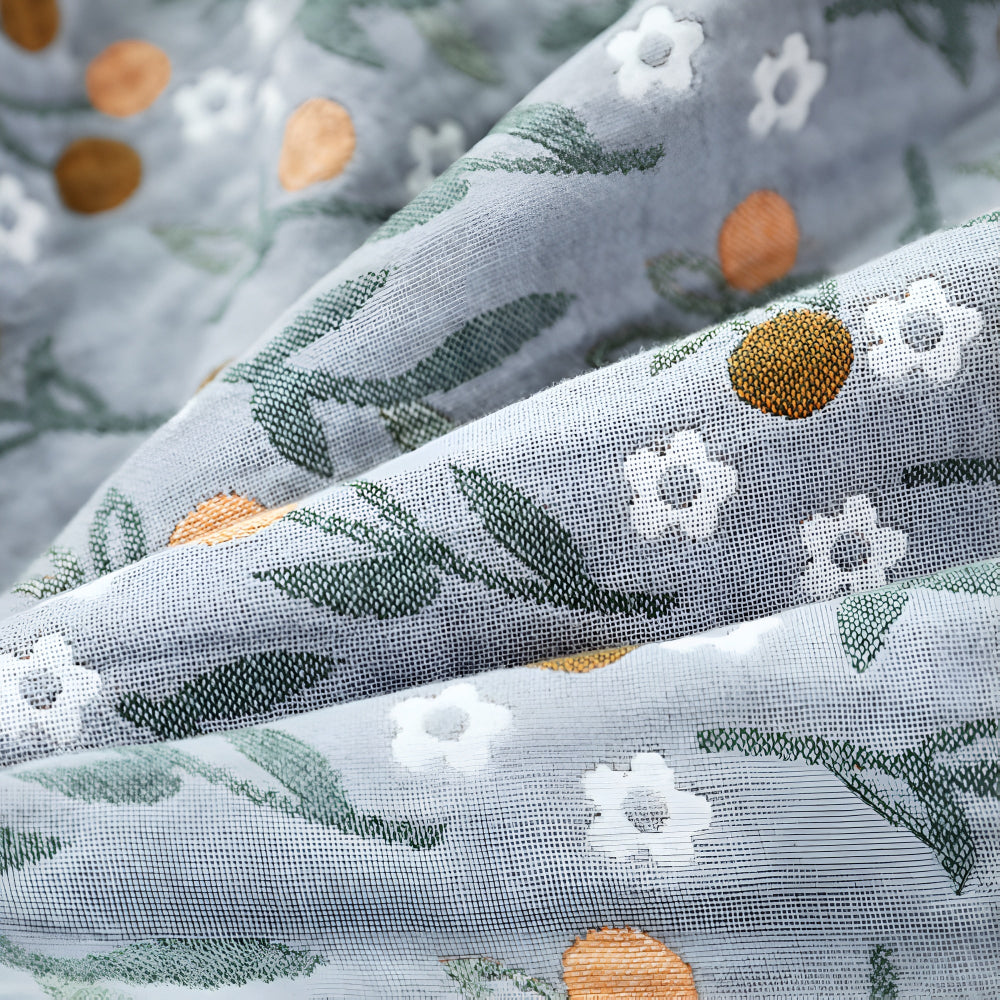 Blattiger floraler Baumwoll-Gaze-Decke
