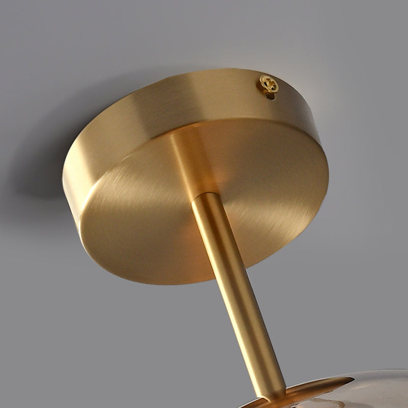 Sanna Moderne runde LED-Deckenleuchte Gold/Schwarzes Metall/Glas Schlaf-/Ess-/Wohnzimmer