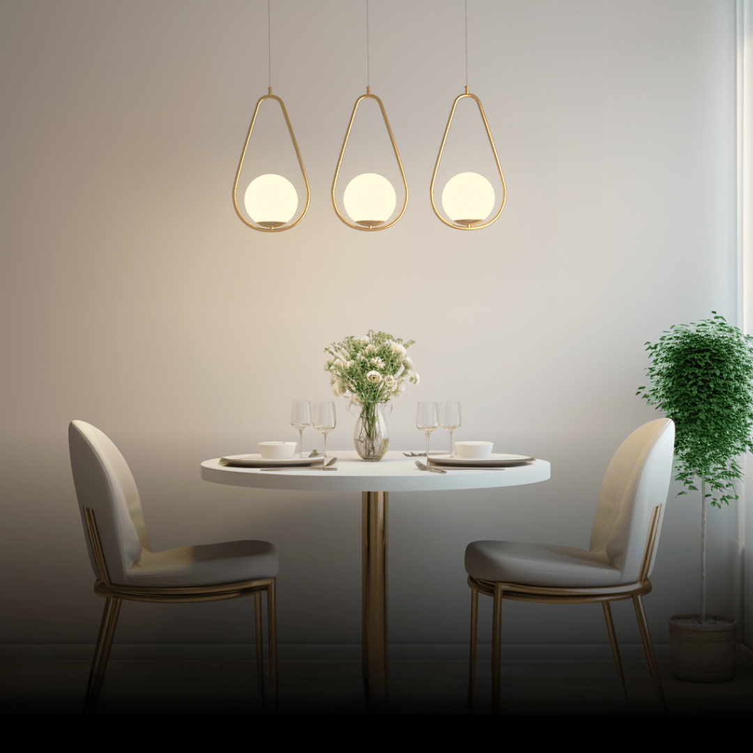 LED-Pendelleuchte Warmweiß Goldfinish für Zuhause und Bürodeko