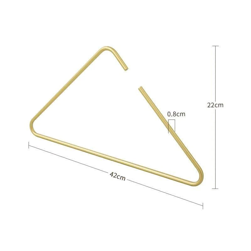 5 Stück Kleiderbügel aus massivem, mattiertem Gold/Silber, dreieckig, für Mäntel und Hosen │ Nahtlose Aufbewahrungsregale aus Metall, Kleiderschrank-Organizer