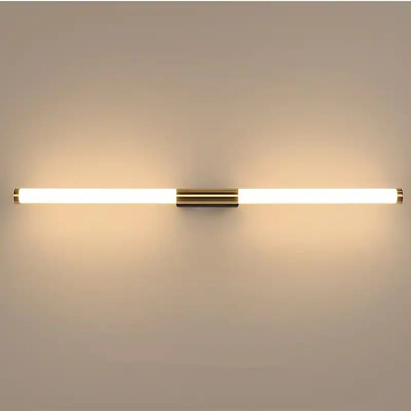 Leigh Einfache moderne lineare LED-Wandleuchte aus weißgoldenem Schlafzimmermetall