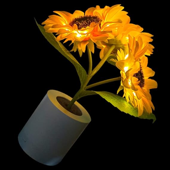 Leuchtende Sonnenblumenlampe – Natürlicher Glanz und Florale Eleganz