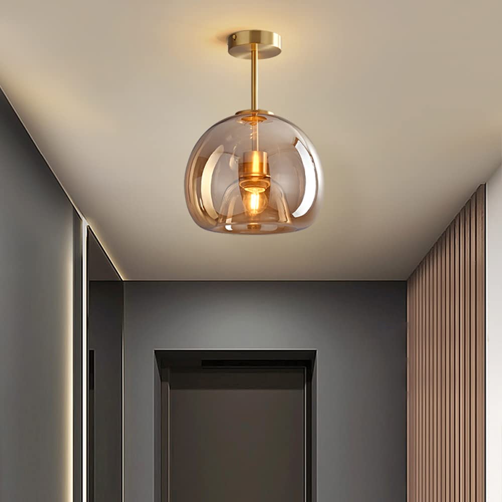 Royallure Kupferglas Semi Flush Mount Deckenleuchte - Vintage Charme & Moderne Eleganz