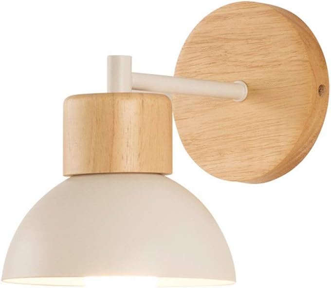 Nordic LED Wandleuchte mit Holzfuß – Elegante Eisen Wandlampe für Haus und Büroun 쓰기