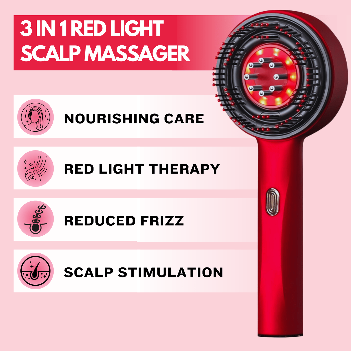 3-in-1 Rotlicht Kopfhautmassagegerät