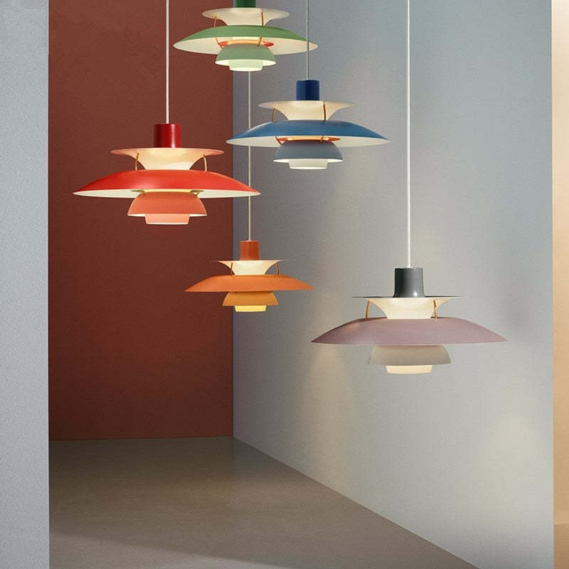LED Hängeleuchte Morandi – Modernes Design aus farbigem Metall