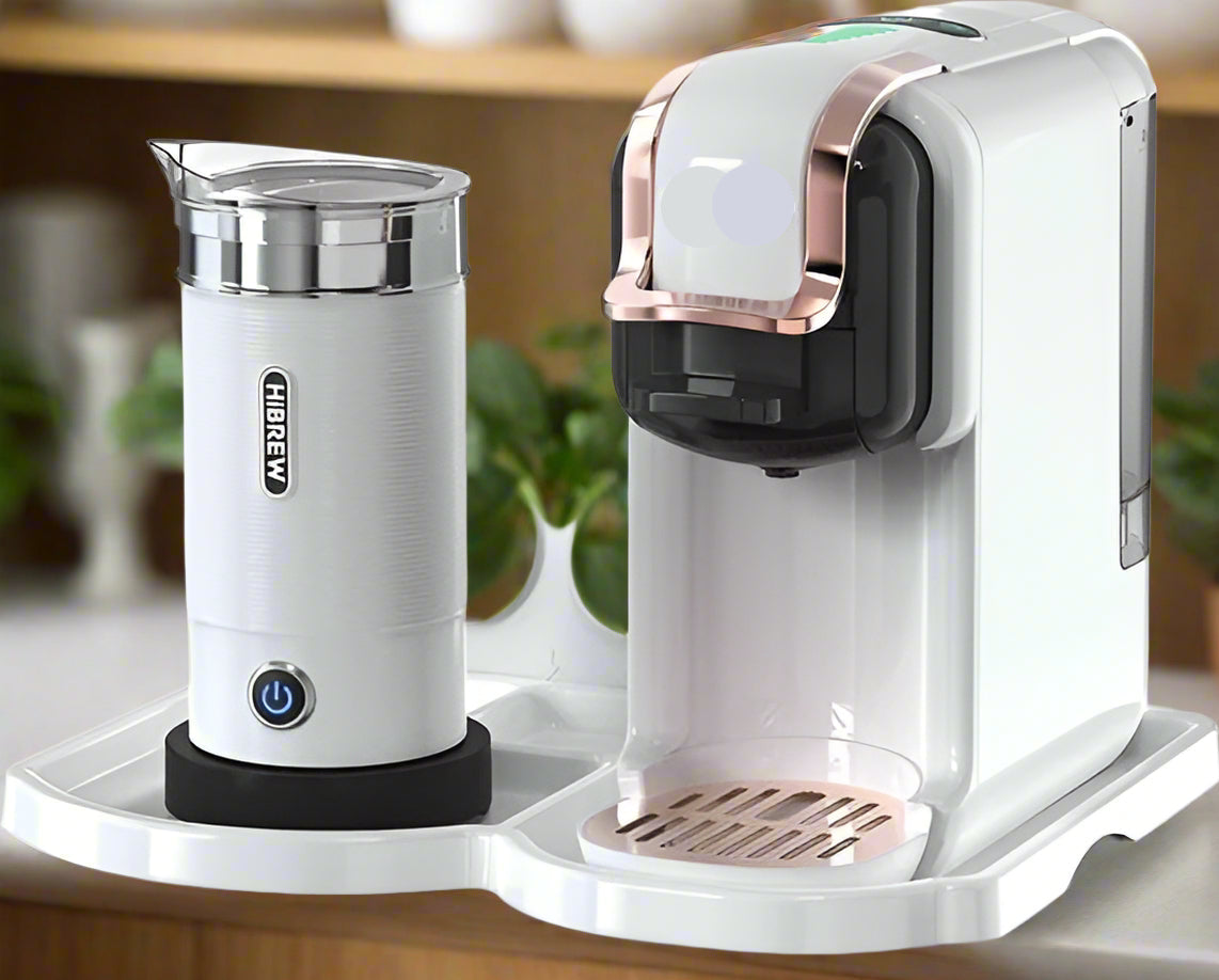 5-in-1 Kaffeemaschine – 20-Bar Mehrfachkapselbrüher mit Milchaufschäumer