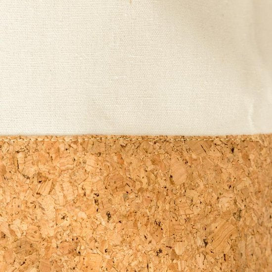 Stilvoller Wäschekorb mit Korkboden – Baumwoll- und Leinen-Spielzeugaufbewahrungsbox