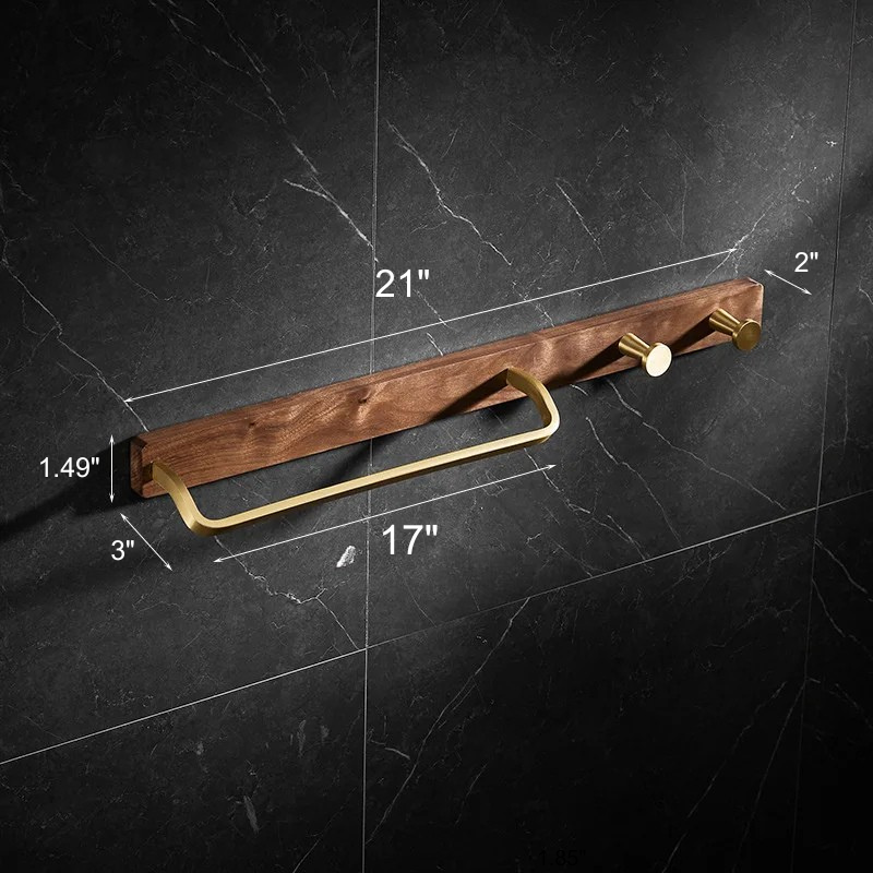 Massivholz Nordischer Stil Badezimmer Handtuchstange mit Haken Hängeregal