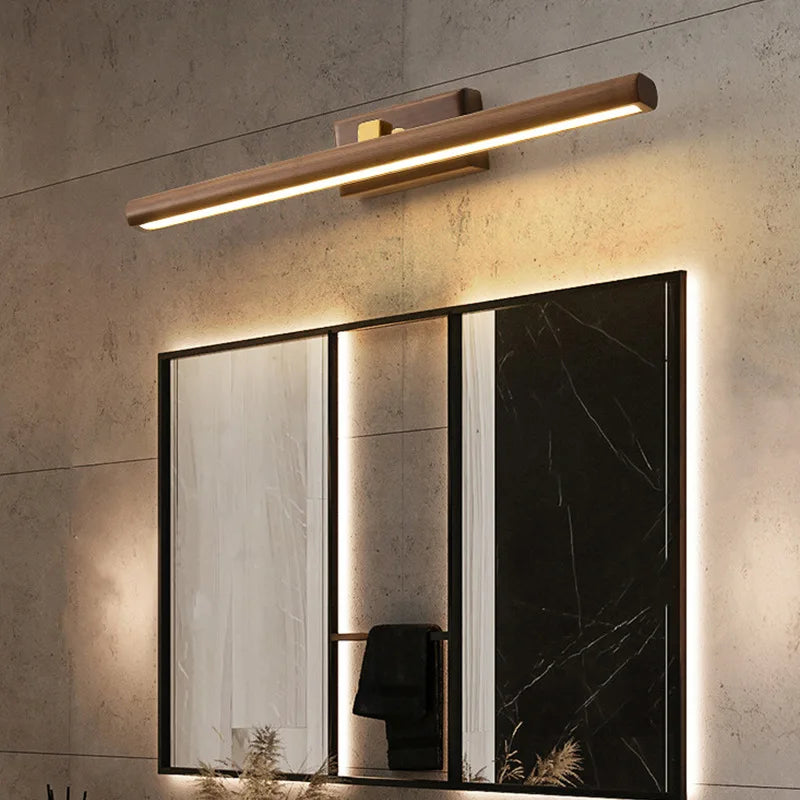 Massivholz-Schrankspiegel LED Wandleuchte Badezimmer Wandleuchtenarmatur