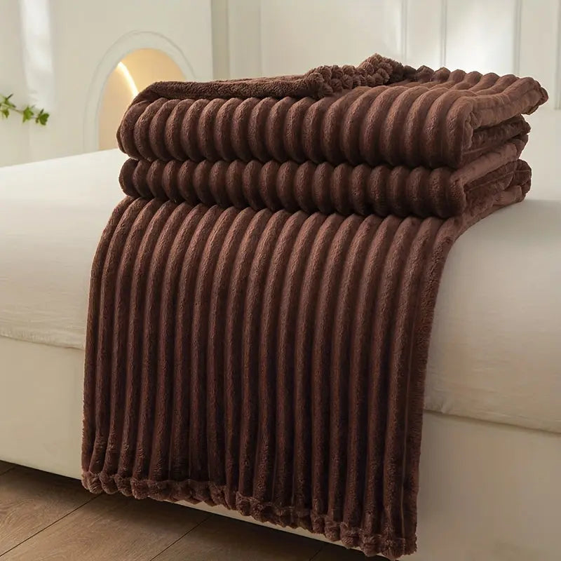 Garduru - Weiche Gerippte Kuscheldecke aus Flanell für stilvolles Wohnambiente