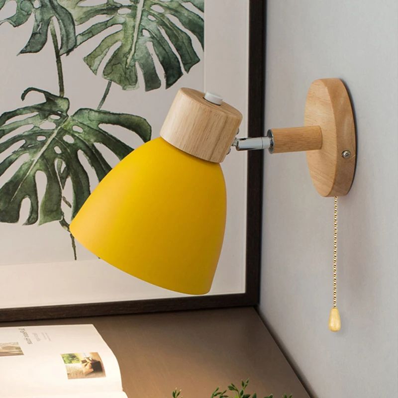 Garduru Nordic Holzwandlampe – Moderne Hängeleuchte mit Zugschalter