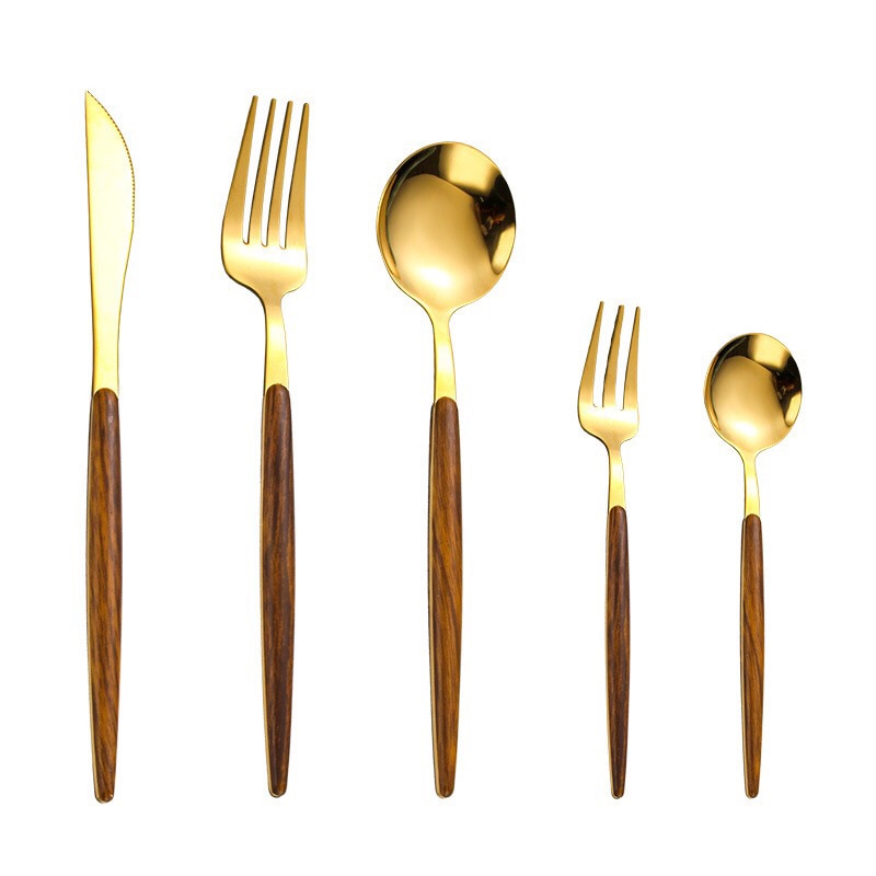 Holzgriff-Besteck-Set