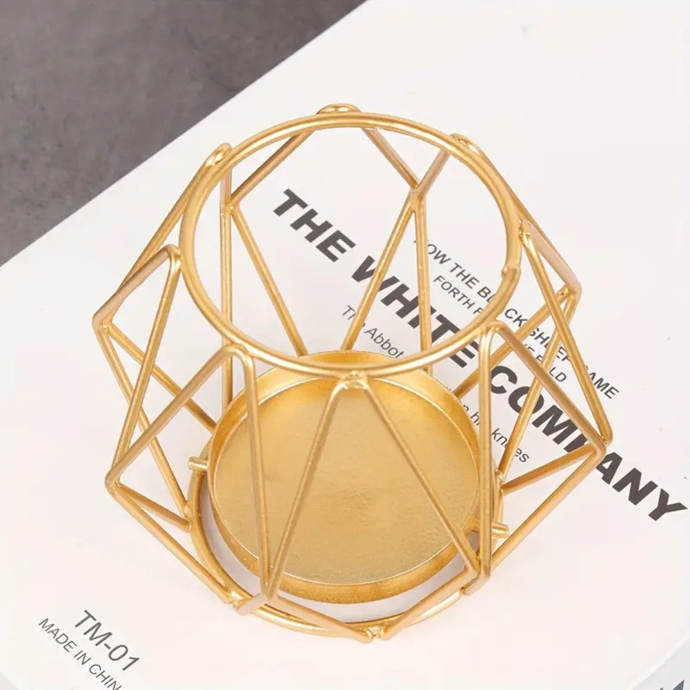 Wireframe Sleek Eisen Kerzenhalter