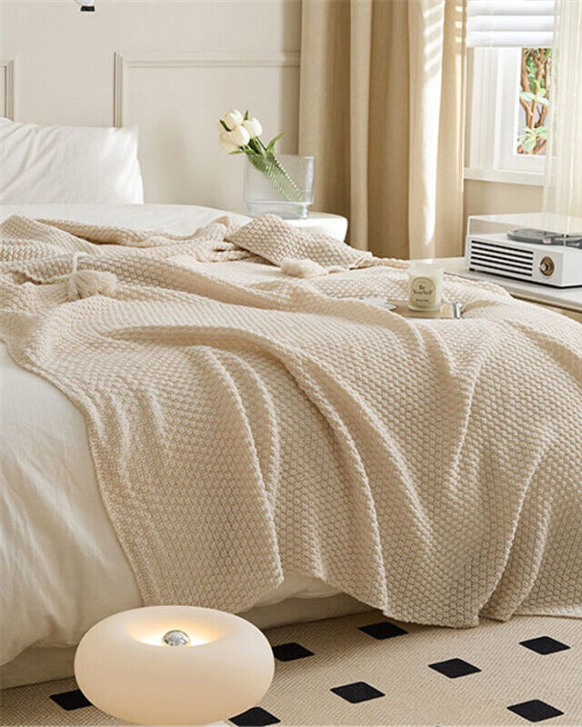 Rêve Maison – Luxuriöse Strickdecke mit subtilen Fransen Details