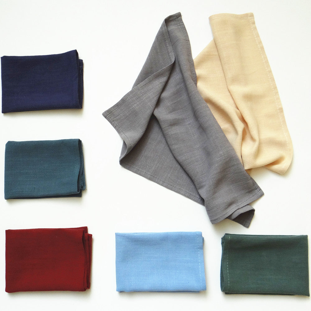 Minimalistische Schlichte Farb Baumwoll-Leinen Servietten - Set von 4