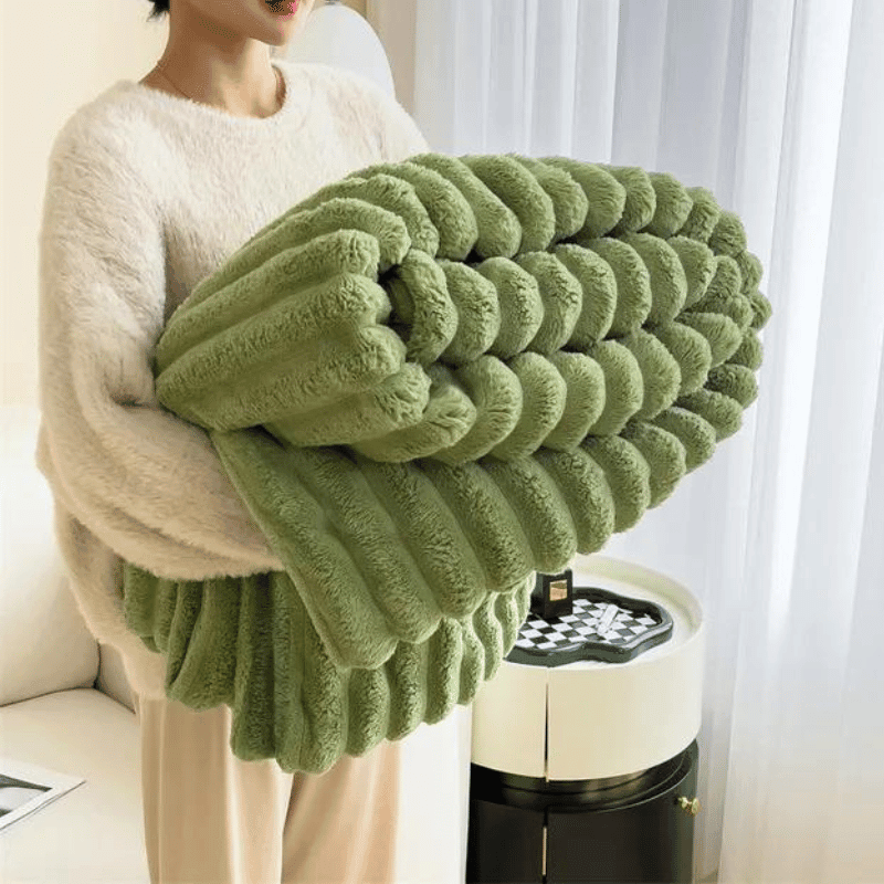 Gerippte Plüsch Chenille Wurfdecke