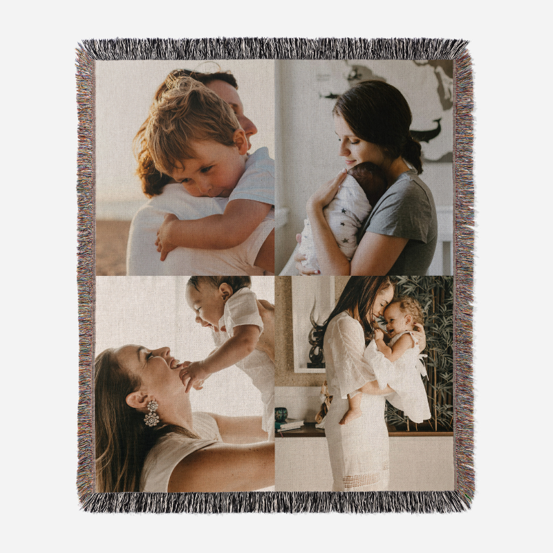 Individuelle Muttertags-Wolldecke 4 Bilder