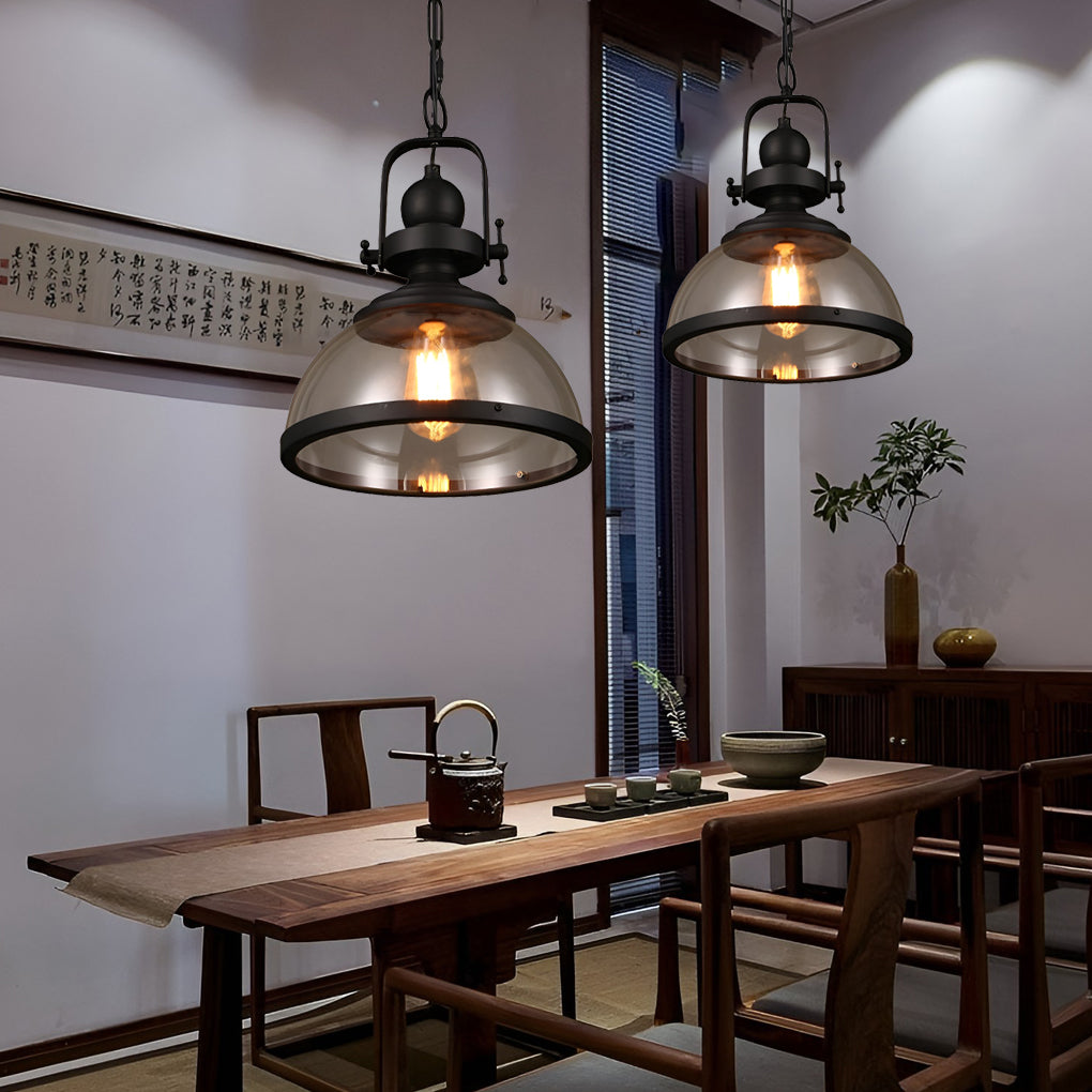 Pendelleuchte Industrie Glas-Domlampe